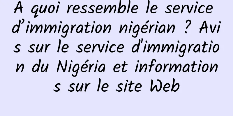 À quoi ressemble le service d’immigration nigérian ? Avis sur le service d'immigration du Nigéria et informations sur le site Web