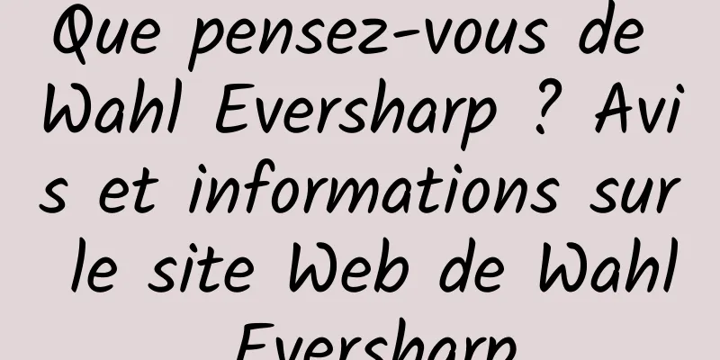 Que pensez-vous de Wahl Eversharp ? Avis et informations sur le site Web de Wahl Eversharp