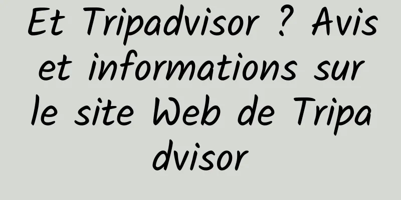 Et Tripadvisor ? Avis et informations sur le site Web de Tripadvisor