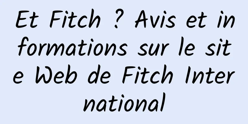 Et Fitch ? Avis et informations sur le site Web de Fitch International