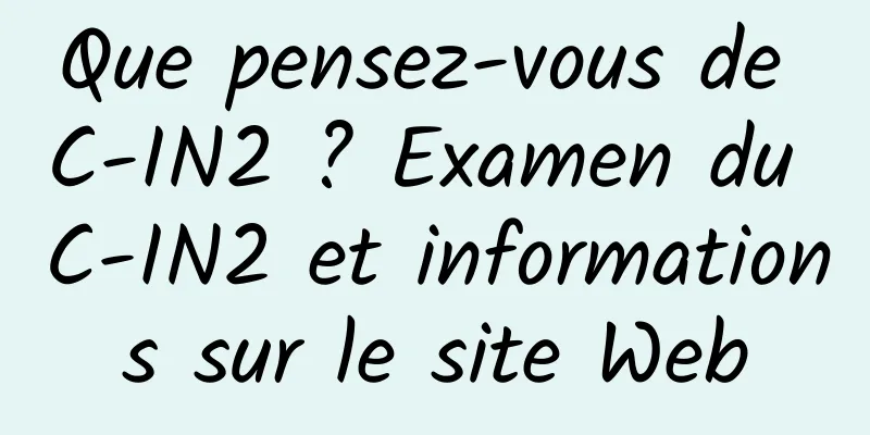 Que pensez-vous de C-IN2 ? Examen du C-IN2 et informations sur le site Web