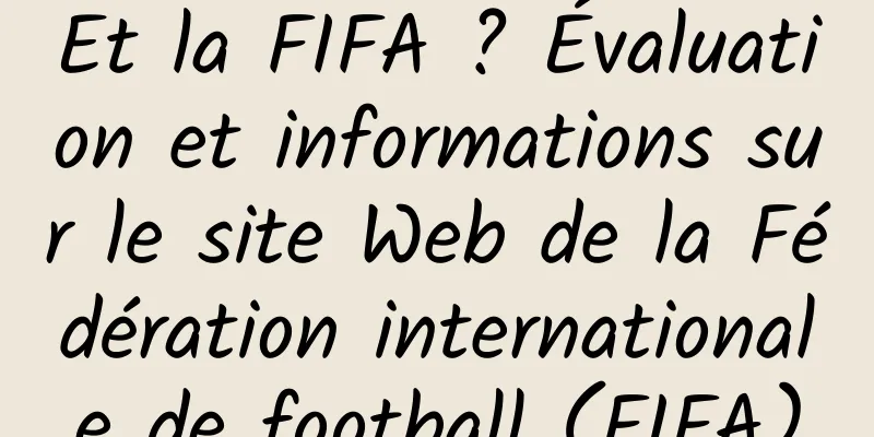 Et la FIFA ? Évaluation et informations sur le site Web de la Fédération internationale de football (FIFA)