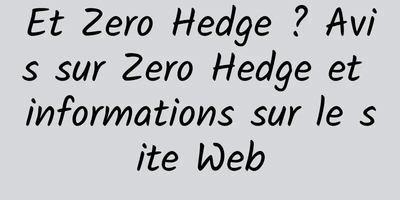 Et Zero Hedge ? Avis sur Zero Hedge et informations sur le site Web