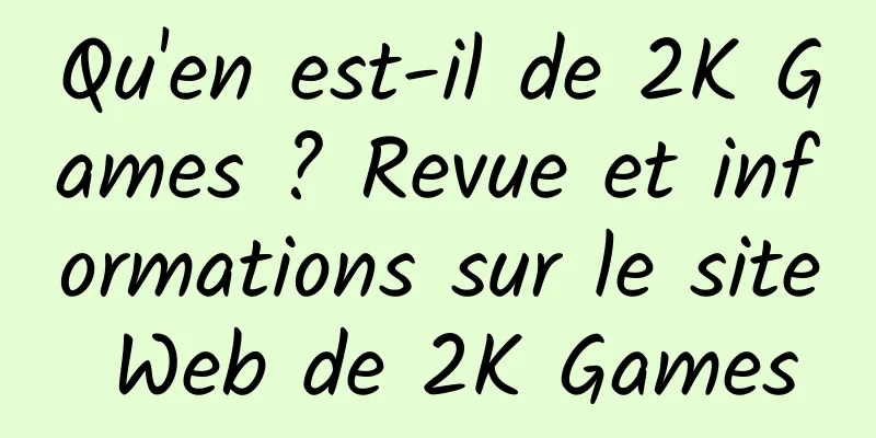 Qu'en est-il de 2K Games ? Revue et informations sur le site Web de 2K Games