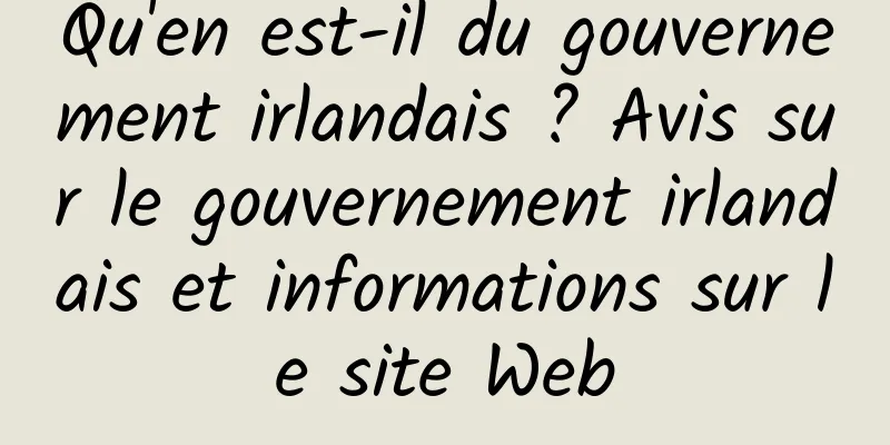 Qu'en est-il du gouvernement irlandais ? Avis sur le gouvernement irlandais et informations sur le site Web