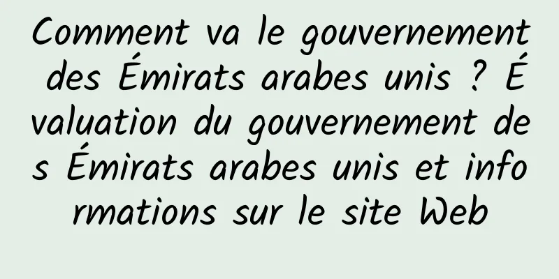 Comment va le gouvernement des Émirats arabes unis ? Évaluation du gouvernement des Émirats arabes unis et informations sur le site Web