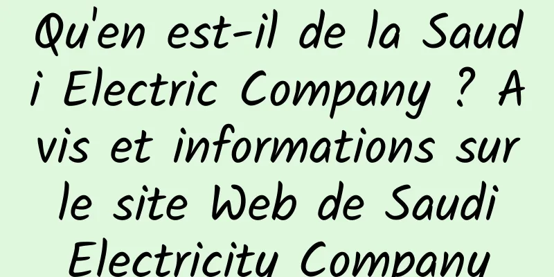 Qu'en est-il de la Saudi Electric Company ? Avis et informations sur le site Web de Saudi Electricity Company