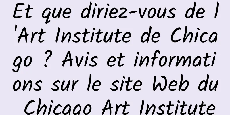 Et que diriez-vous de l'Art Institute de Chicago ? Avis et informations sur le site Web du Chicago Art Institute