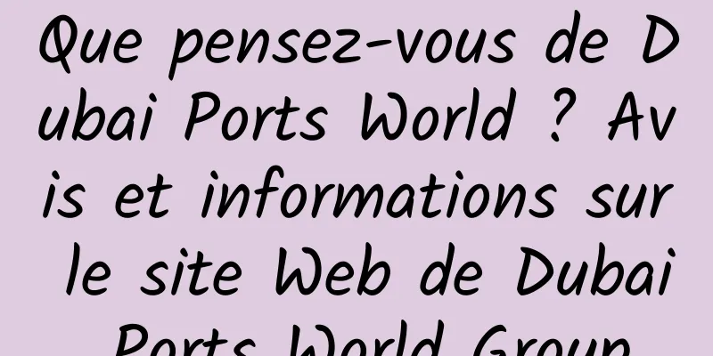 Que pensez-vous de Dubai Ports World ? Avis et informations sur le site Web de Dubai Ports World Group