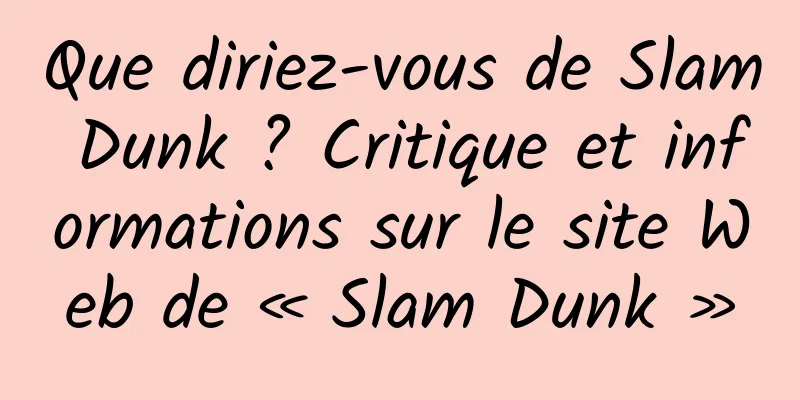 Que diriez-vous de Slam Dunk ? Critique et informations sur le site Web de « Slam Dunk »