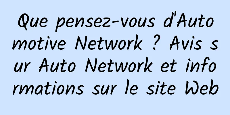 Que pensez-vous d'Automotive Network ? Avis sur Auto Network et informations sur le site Web