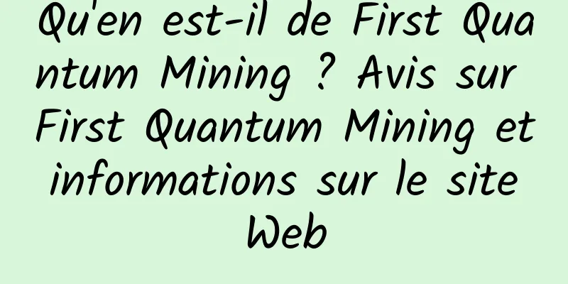 Qu'en est-il de First Quantum Mining ? Avis sur First Quantum Mining et informations sur le site Web
