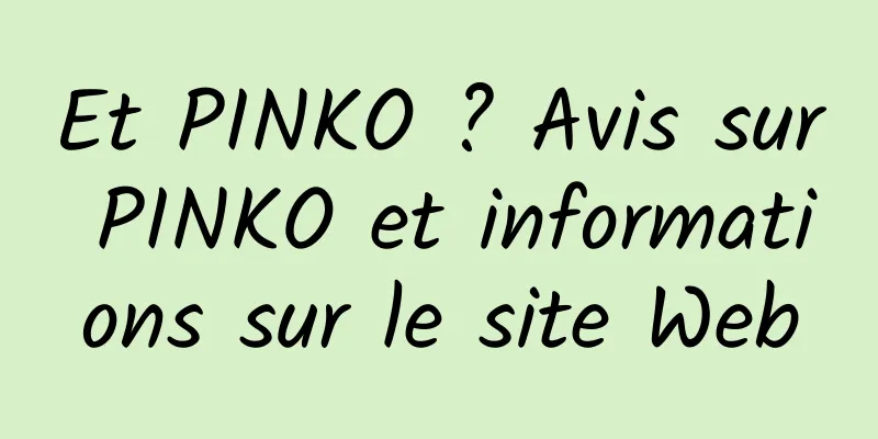 Et PINKO ? Avis sur PINKO et informations sur le site Web