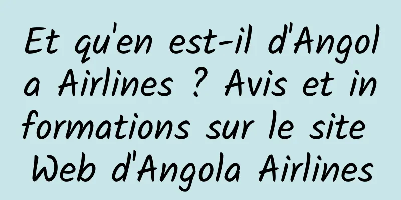 Et qu'en est-il d'Angola Airlines ? Avis et informations sur le site Web d'Angola Airlines