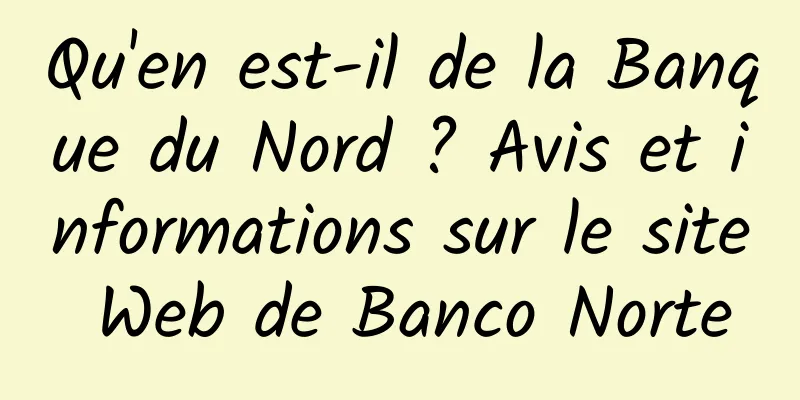 Qu'en est-il de la Banque du Nord ? Avis et informations sur le site Web de Banco Norte