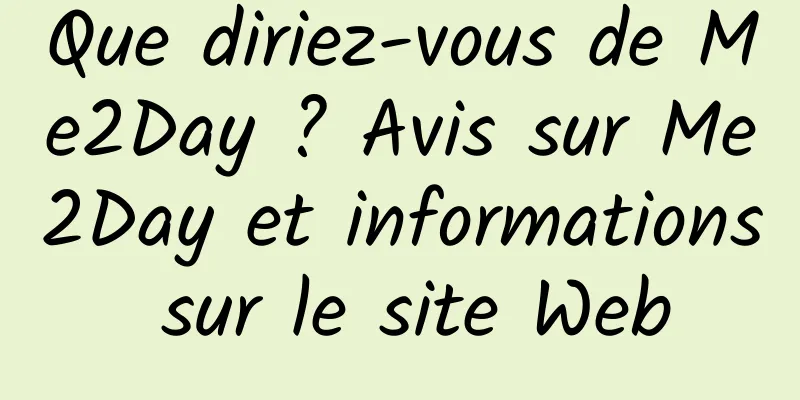 Que diriez-vous de Me2Day ? Avis sur Me2Day et informations sur le site Web