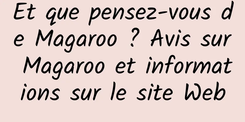 Et que pensez-vous de Magaroo ? Avis sur Magaroo et informations sur le site Web