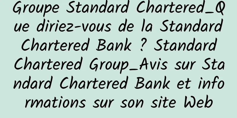 Groupe Standard Chartered_Que diriez-vous de la Standard Chartered Bank ? Standard Chartered Group_Avis sur Standard Chartered Bank et informations sur son site Web