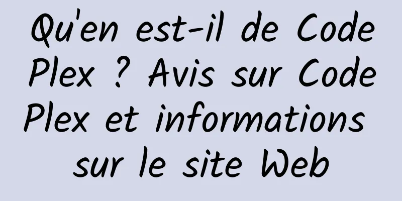Qu'en est-il de CodePlex ? Avis sur CodePlex et informations sur le site Web