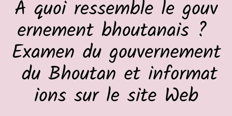 À quoi ressemble le gouvernement bhoutanais ? Examen du gouvernement du Bhoutan et informations sur le site Web