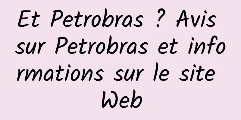 Et Petrobras ? Avis sur Petrobras et informations sur le site Web