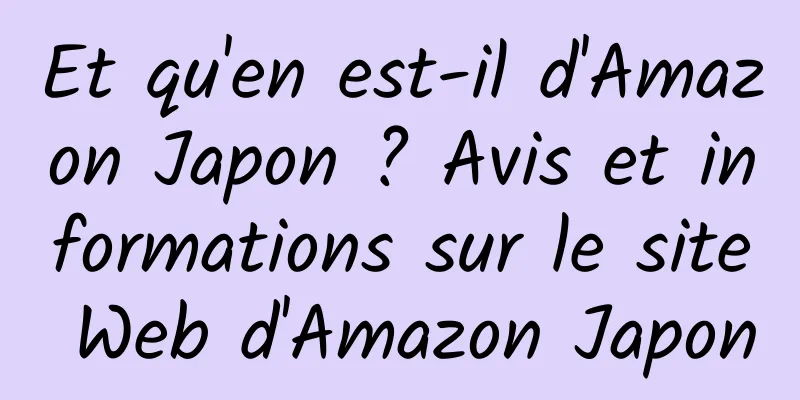 Et qu'en est-il d'Amazon Japon ? Avis et informations sur le site Web d'Amazon Japon