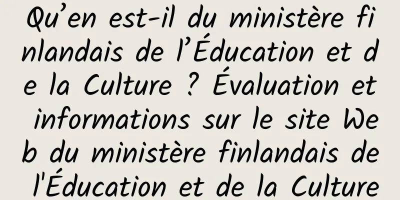 Qu’en est-il du ministère finlandais de l’Éducation et de la Culture ? Évaluation et informations sur le site Web du ministère finlandais de l'Éducation et de la Culture