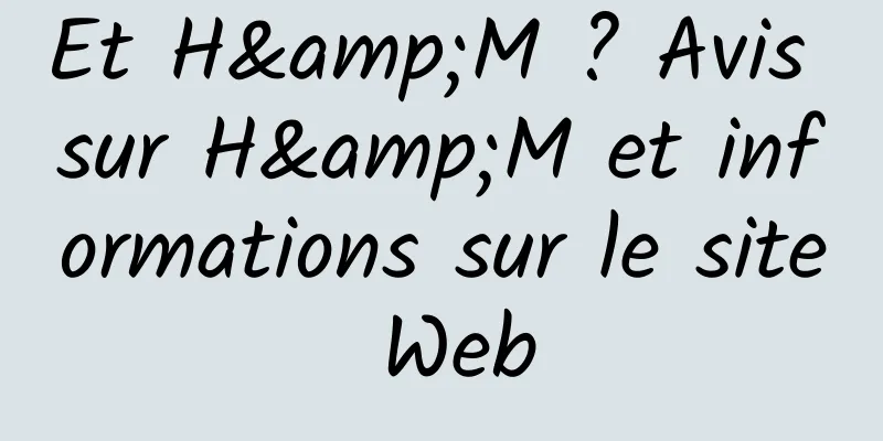 Et H&M ? Avis sur H&M et informations sur le site Web