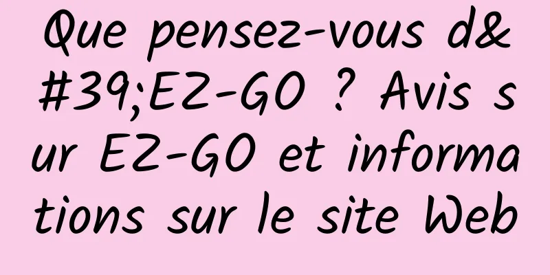Que pensez-vous d'EZ-GO ? Avis sur EZ-GO et informations sur le site Web