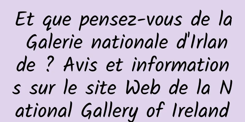 Et que pensez-vous de la Galerie nationale d'Irlande ? Avis et informations sur le site Web de la National Gallery of Ireland