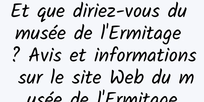 Et que diriez-vous du musée de l'Ermitage ? Avis et informations sur le site Web du musée de l'Ermitage