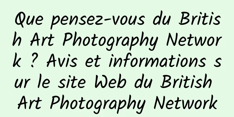 Que pensez-vous du British Art Photography Network ? Avis et informations sur le site Web du British Art Photography Network