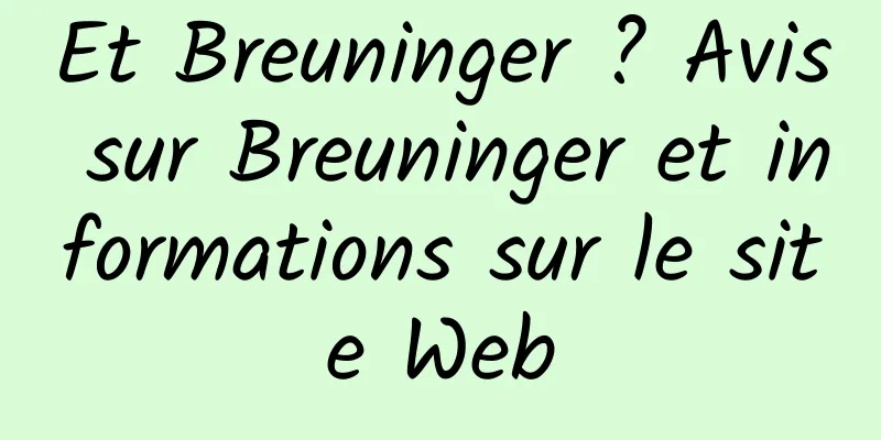 Et Breuninger ? Avis sur Breuninger et informations sur le site Web