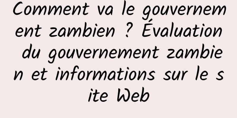 Comment va le gouvernement zambien ? Évaluation du gouvernement zambien et informations sur le site Web