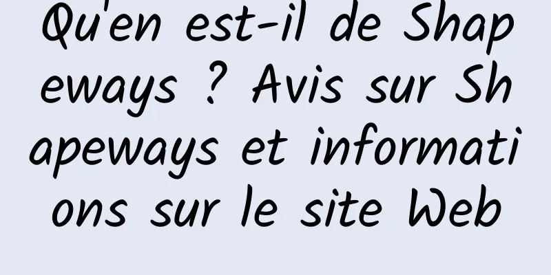 Qu'en est-il de Shapeways ? Avis sur Shapeways et informations sur le site Web