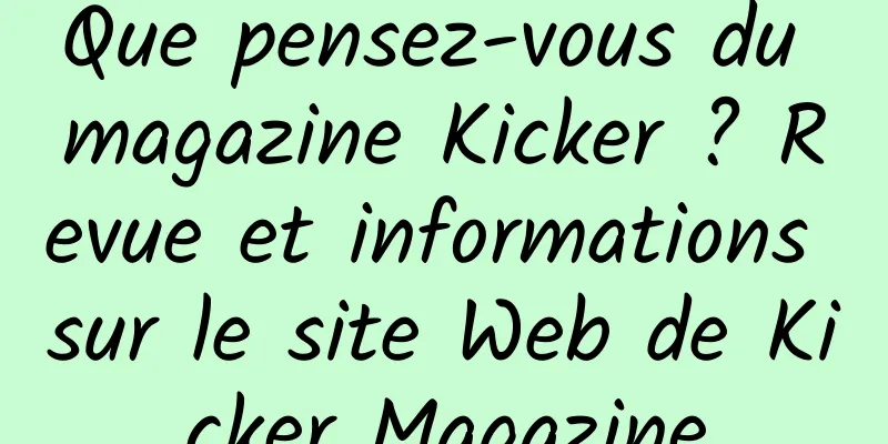Que pensez-vous du magazine Kicker ? Revue et informations sur le site Web de Kicker Magazine