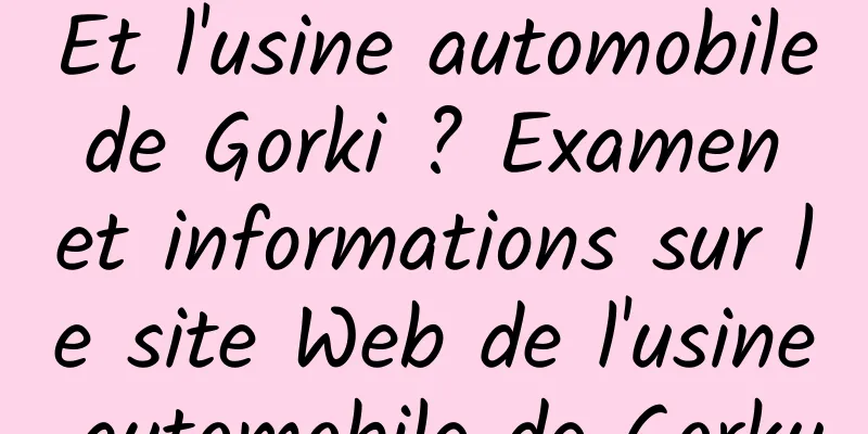 Et l'usine automobile de Gorki ? Examen et informations sur le site Web de l'usine automobile de Gorky