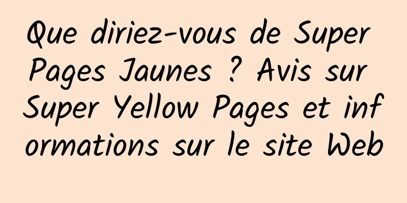Que diriez-vous de Super Pages Jaunes ? Avis sur Super Yellow Pages et informations sur le site Web