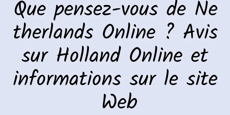 Que pensez-vous de Netherlands Online ? Avis sur Holland Online et informations sur le site Web