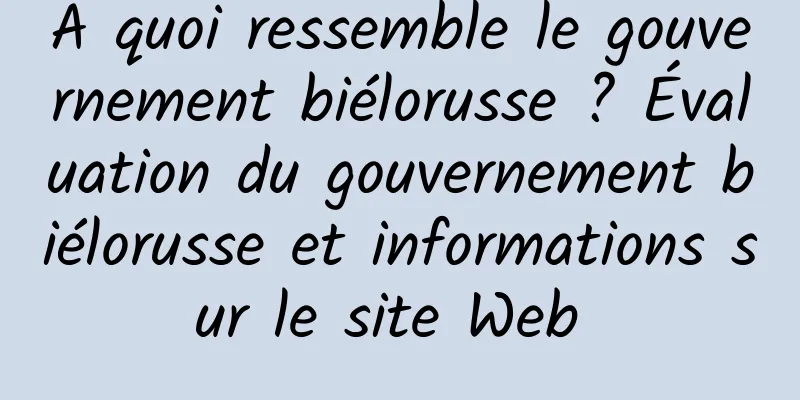 À quoi ressemble le gouvernement biélorusse ? Évaluation du gouvernement biélorusse et informations sur le site Web 