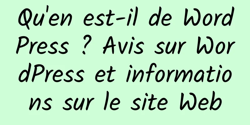 Qu'en est-il de WordPress ? Avis sur WordPress et informations sur le site Web