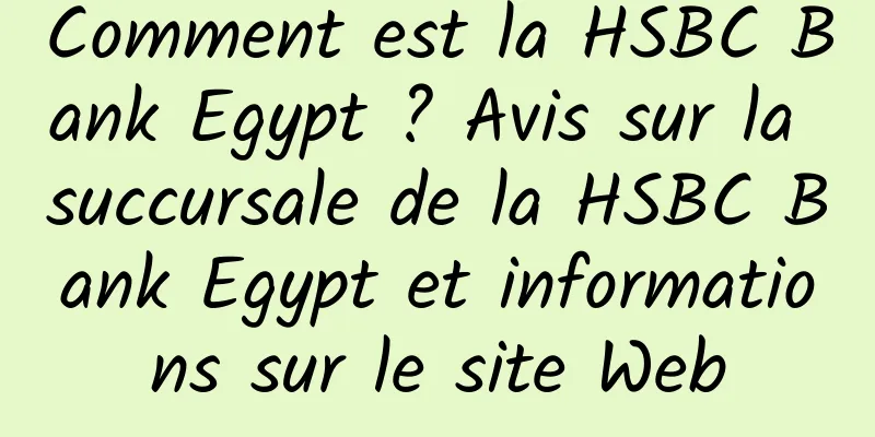 Comment est la HSBC Bank Egypt ? Avis sur la succursale de la HSBC Bank Egypt et informations sur le site Web