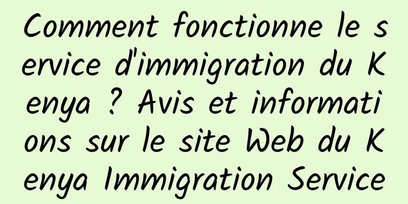 Comment fonctionne le service d'immigration du Kenya ? Avis et informations sur le site Web du Kenya Immigration Service