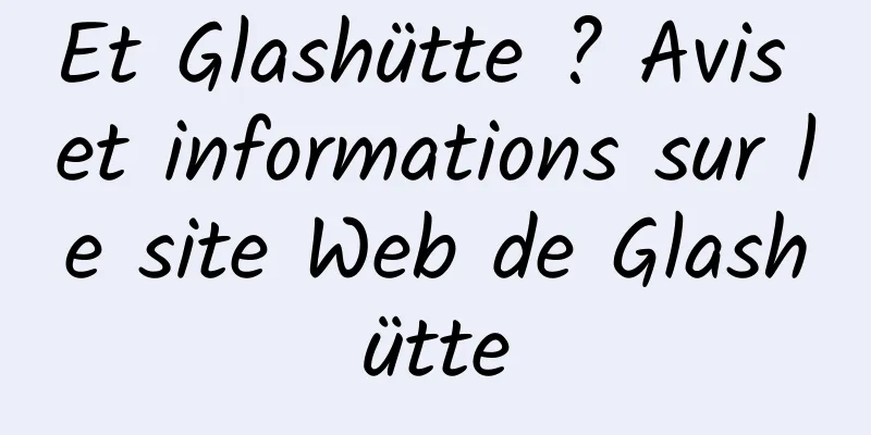 Et Glashütte ? Avis et informations sur le site Web de Glashütte