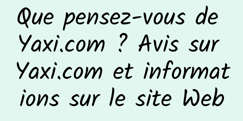 Que pensez-vous de Yaxi.com ? Avis sur Yaxi.com et informations sur le site Web