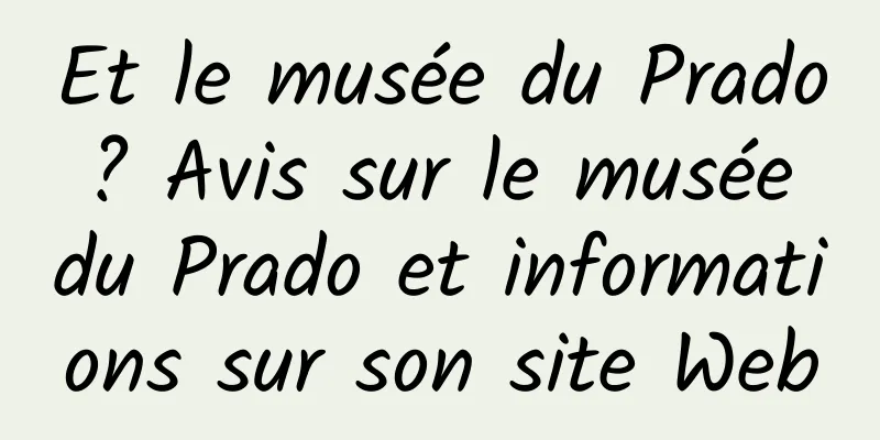 Et le musée du Prado ? Avis sur le musée du Prado et informations sur son site Web