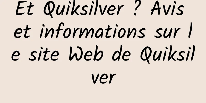 Et Quiksilver ? Avis et informations sur le site Web de Quiksilver