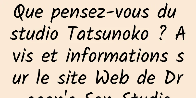 Que pensez-vous du studio Tatsunoko ? Avis et informations sur le site Web de Dragon's Son Studio