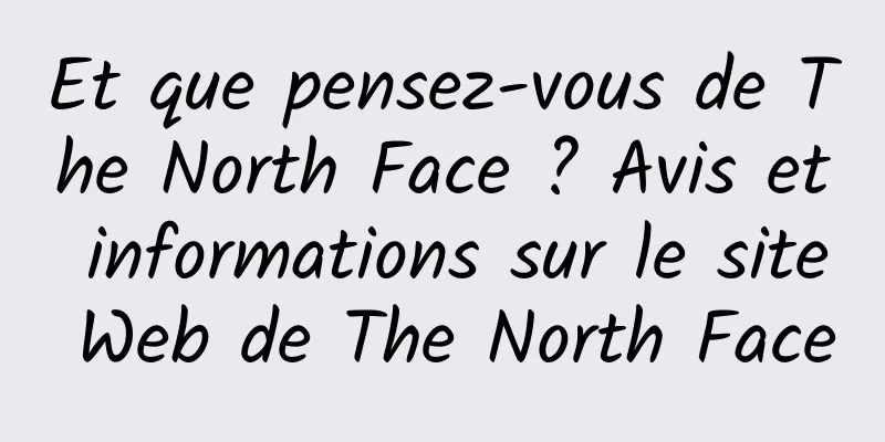 Et que pensez-vous de The North Face ? Avis et informations sur le site Web de The North Face