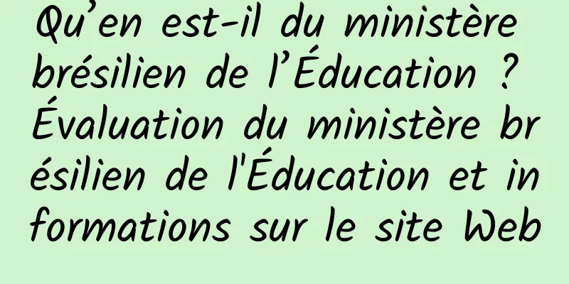 Qu’en est-il du ministère brésilien de l’Éducation ? Évaluation du ministère brésilien de l'Éducation et informations sur le site Web